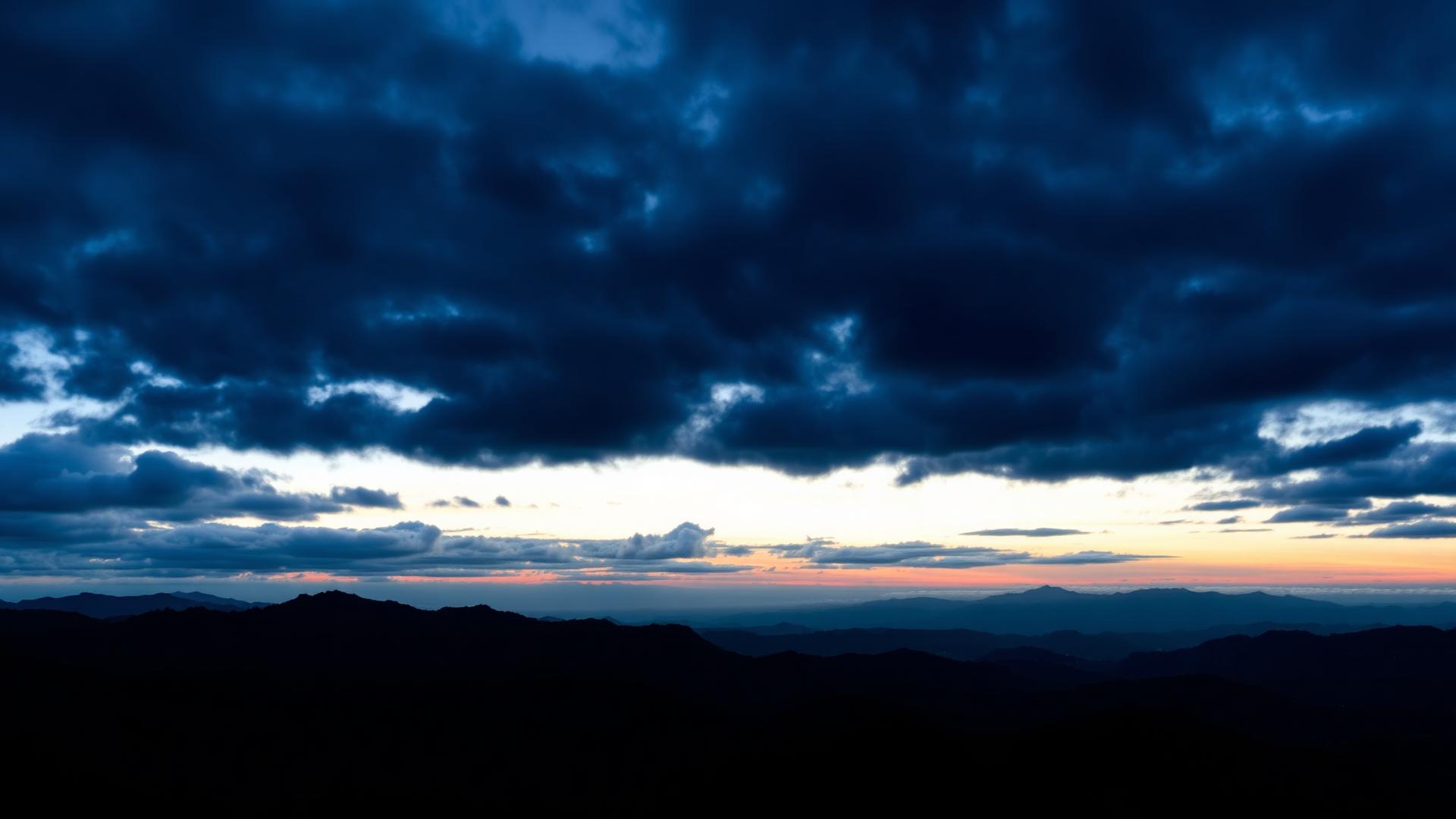 Mountain ridge at twilight